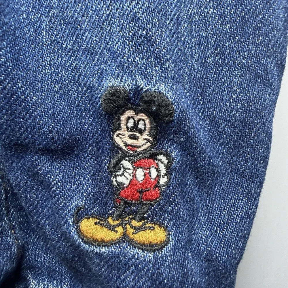Baby Gap x Disney Denim Overalls 3-6M Mickey Friends Embroidered Dark Wash